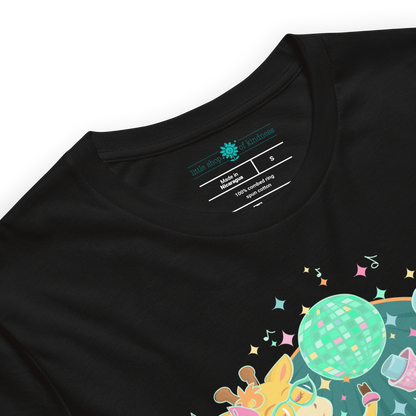 Giraffe Elephant Disco Adult Tee