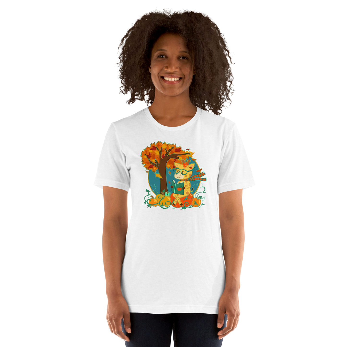 Giraffe in Fall Adult Tee