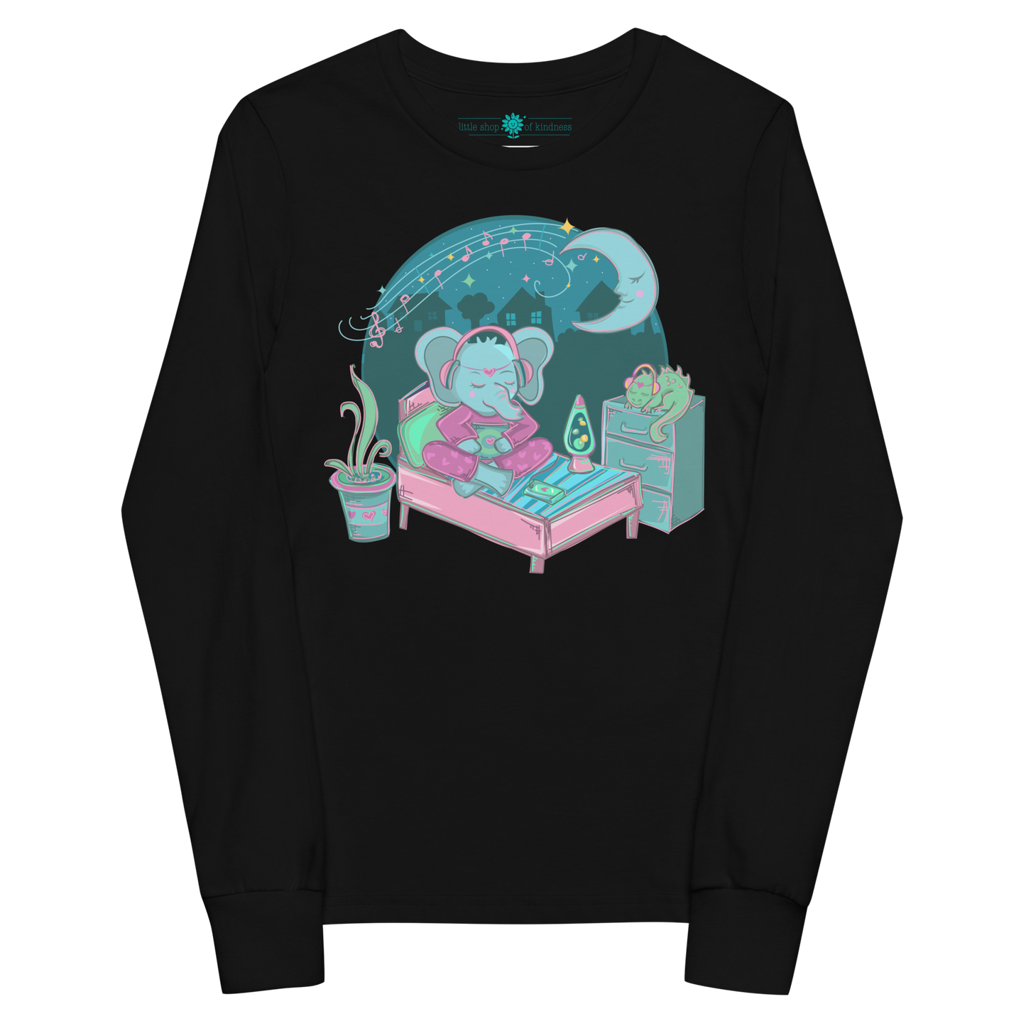Retro Elephant Kids Long Sleeve