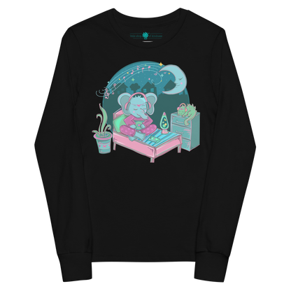 Retro Elephant Kids Long Sleeve