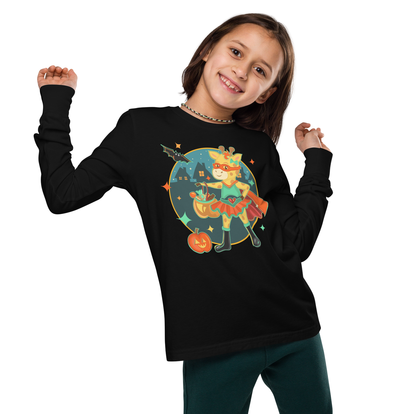 Giraffe Halloween Kids Long Sleeve
