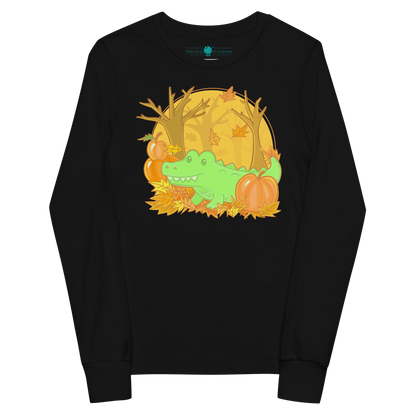 Alligator in Fall Kids Long Sleeve