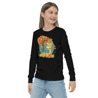 Giraffe in Fall Kids Long Sleeve