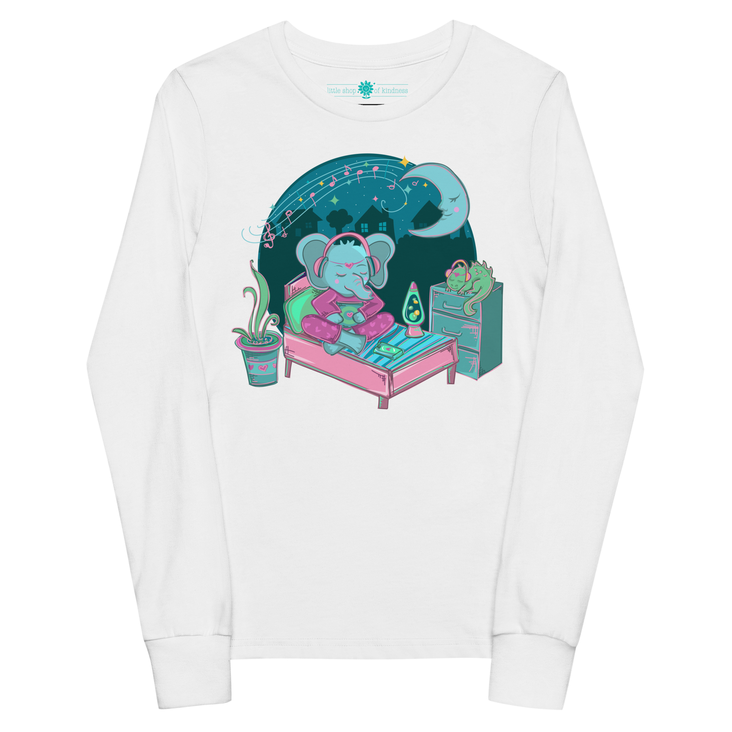 Retro Elephant Kids Long Sleeve
