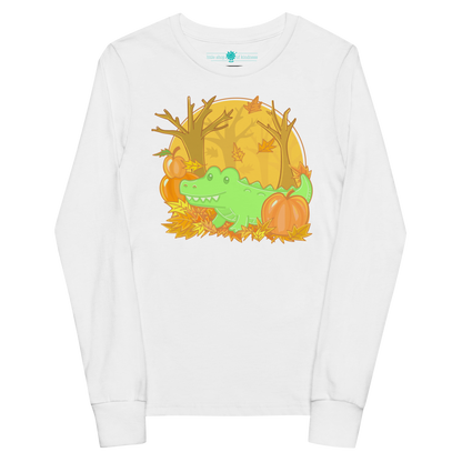 Alligator in Fall Kids Long Sleeve