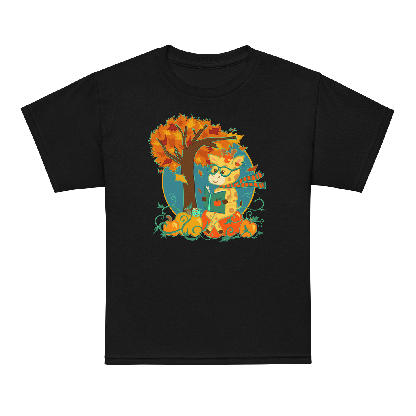 Giraffe in Fall Kids Tee