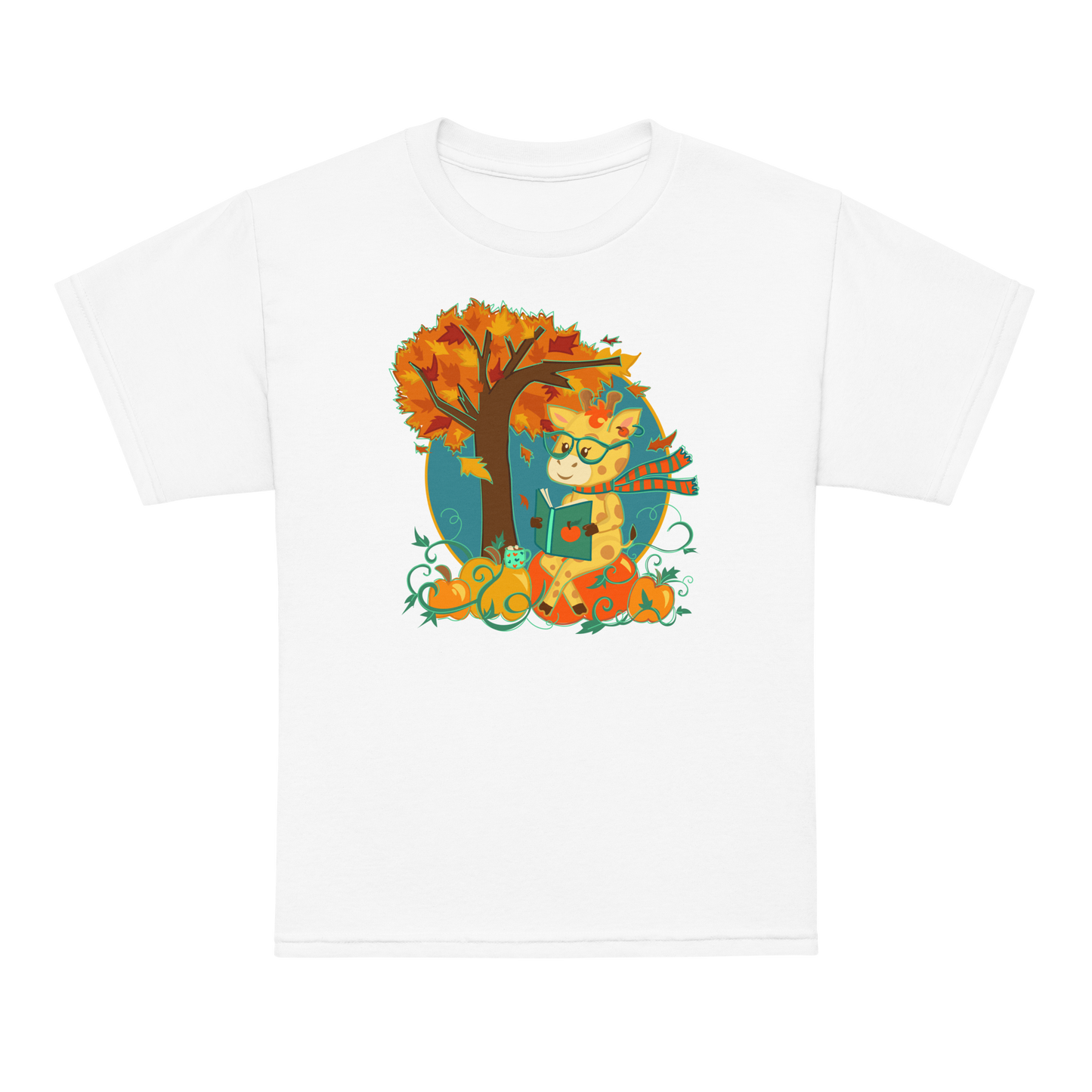 Giraffe in Fall Kids Tee