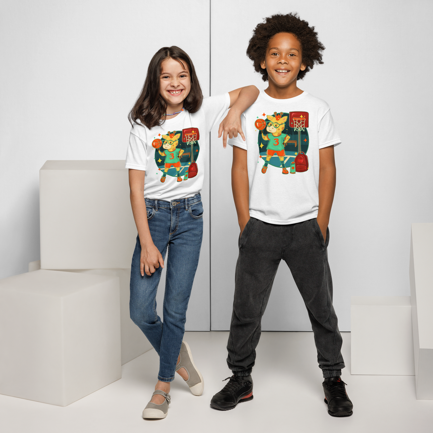 Giraffe Basketball Kids Tee